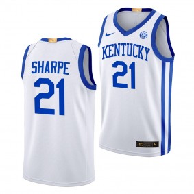 Kentucky Wildcats Shaedon Sharpe White #21 Alumni Basketball Jersey 2022-23 Home