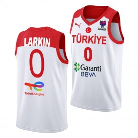 Shane Larkin Turkey FIBA EuroBasket 2022 White #0 Jersey Home
