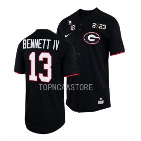 2022 National Champions Stetson Bennett Georgia Bulldogs #13 Black Baseball Shirt Jersey Men