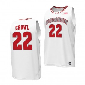 Wisconsin Badgers Steven Crowl By the Players Alternate Basketball uniform White #22 Jersey 2023-24