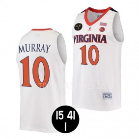 Virginia Cavaliers Taine Murray White #10 UVA Strong Jersey Retro Basketball