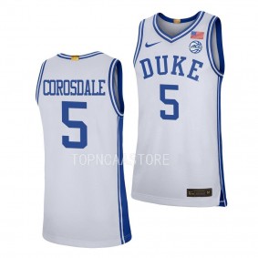 Taya Corosdale Duke Blue Devils #5 White Women's Basketball Jersey Limited