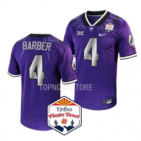 2022 Fiesta Bowl Taye Barber TCU Horned Frogs #4 Purple College Football Playoff Jersey Men's