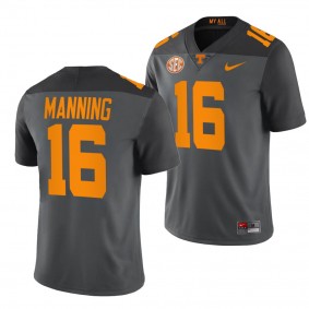 Smokey Grey Series Tennessee Volunteers Peyton Manning #16 Grey Men's Football Jersey