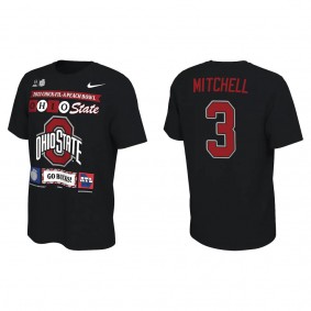 Teradja Mitchell Ohio State Buckeyes Black College Football Playoff 2022 Peach Bowl Illustrated T-Shirt