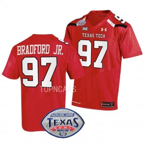 2022 Texas Bowl Tony Bradford Jr. Texas Tech Red Raiders #97 Red Football Jersey Men's
