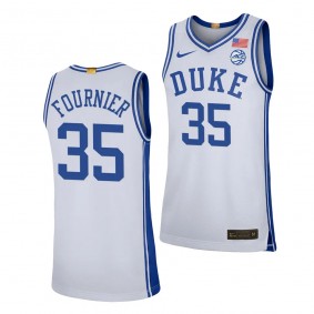 Duke Blue Devils Toby Fournier White #35 Womens Basketball Jersey Unisex