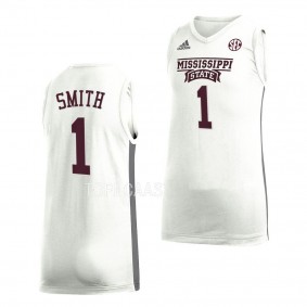 Mississippi State Bulldogs Tolu Smith White #1 Jersey College Basketball
