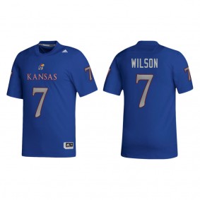 Trevor Wilson Kansas Jayhawks adidas NIL Replica Football Jersey Royal