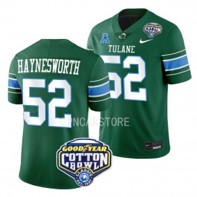 2023 Cotton Bowl Sincere Haynesworth Tulane Green Wave #52 Green College Football Playoff Jersey Men's