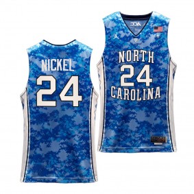 UNC Tar Heels Tyler Nickel Carrier Classic Veterans Day Basketball uniform Blue #24 Jersey 2022