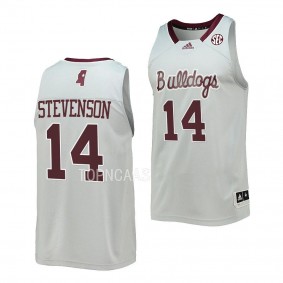 Tyler Stevenson Mississippi State Bulldogs #14 Reverse Retro Gray Basketball Jersey