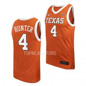 Texas Longhorns Tyrese Hunter Orange #4 Jersey Replica Basketball