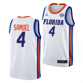Florida Gators Tyrese Samuel White #4 Limited Basketball Jersey 2023-24 Home Unisex