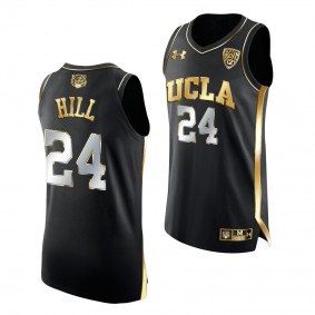 Jalen Hill UCLA Bruins 2021 March Madness Elite 8 Black Golden Authentic Jersey