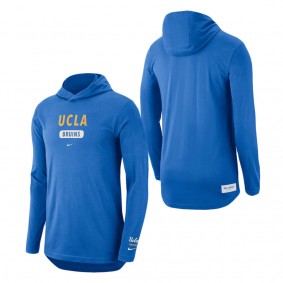 UCLA Bruins Nike Team Stack Tri-Blend Performance Long Sleeve Hoodie T-Shirt Blue