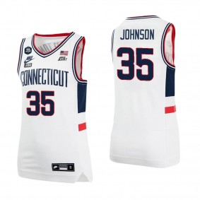 Samson Johnson UConn Huskies 2023 NCAA Men's Basketball National Champions Jersey White