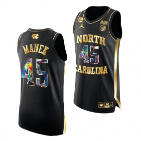 Brady Manek North Carolina Tar Heels 2022 NCAA March Madness Black Golden Diamond Edition Jersey #45