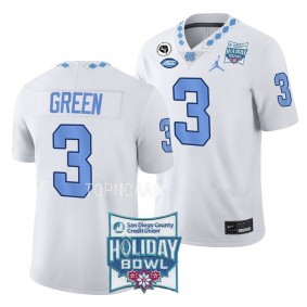 Antoine Green North Carolina Tar Heels #3 White Jersey 2022 Holiday Bowl Men's Limited Football Uniform