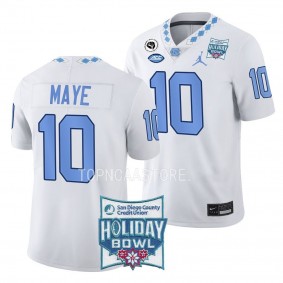 Drake Maye UNC Tar Heels White 2022 Holiday Bowl Limited Football Jersey