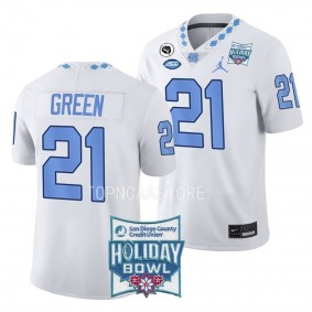 Elijah Green UNC Tar Heels White 2022 Holiday Bowl Limited Football Jersey