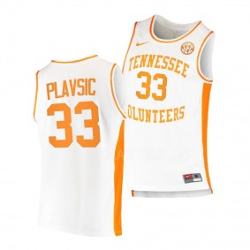 Uros Plavsic Tennessee Volunteers #33 College Basketball White Replica Jersey
