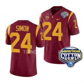 Julien Simon USC Trojans 2023 Cotton Bowl Cardinal Men College Football 24 Jersey