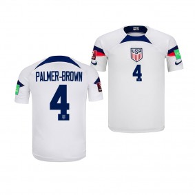 Erik Palmer-Brown USA Soccer White 2022 FIFA World Cup Home Youth Jersey