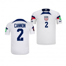 USA Soccer Reggie Cannon 2022 FIFA World Cup Home Jersey Youth White