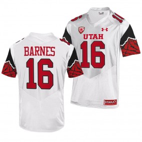 Bryson Barnes Utah Utes College Football Jersey Men's White #16 Uniform