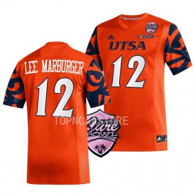 2022 Cure Bowl Eddie Lee Marburger UTSA Roadrunners #12 Orange Football Jersey Men's