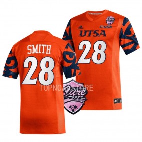 2022 Cure Bowl Trelon Smith UTSA Roadrunners #28 Orange Football Jersey Men's