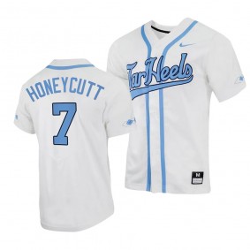 North Carolina Tar Heels Vance Honeycutt 2023 Replica Baseball White #7 Jersey Full-Button