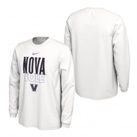 Villanova Wildcats On Court Long Sleeve T-Shirt White