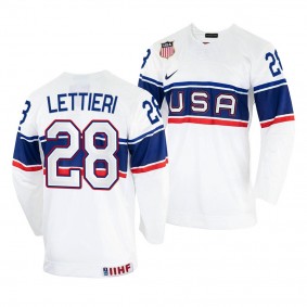 Vinni Lettieri USA Hockey 2022 IIHF World Championship White Home Jersey #28