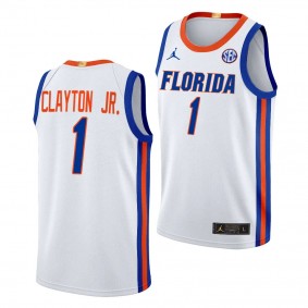Florida Gators Walter Clayton Jr. White #1 Limited Basketball Jersey 2023-24 Home Unisex