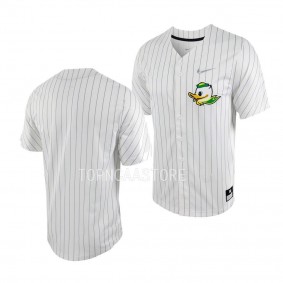 Oregon Ducks College Baseball White Full-Button Jersey Men