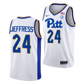 William Jeffress Pitt Panthers #24 White College Basketball Jersey 2022-23 Home