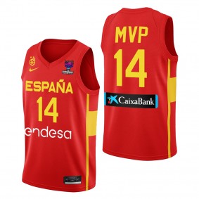 Willy Hernangomez Spain 2022 FIBA EuroBasket MVP Red #14 Jersey Away