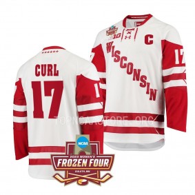 Wisconsin Badgers Britta Curl 7 Time National Champs White Womens Ice Hockey Jersey