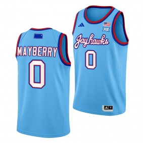 Kansas Jayhawks Wyvette Mayberry Baby Blue #0 DRIP Alternate Jersey 2023-24 Womens Basketball Unisex
