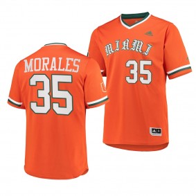 Yohandy Morales Miami Hurricanes #35 Orange Primegreen Baseball Jersey