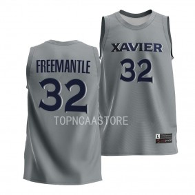Zach Freemantle Xavier Musketeers #32 Gray College Basketball Jersey
